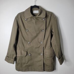 Everlane Olive Double-Breasted Jacket
